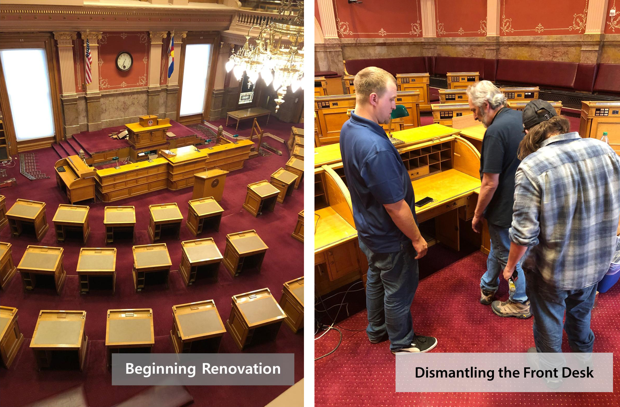 Beginning renovation and dismantling the front desk