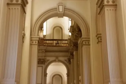 Hallway with columns and arches within the capitol building